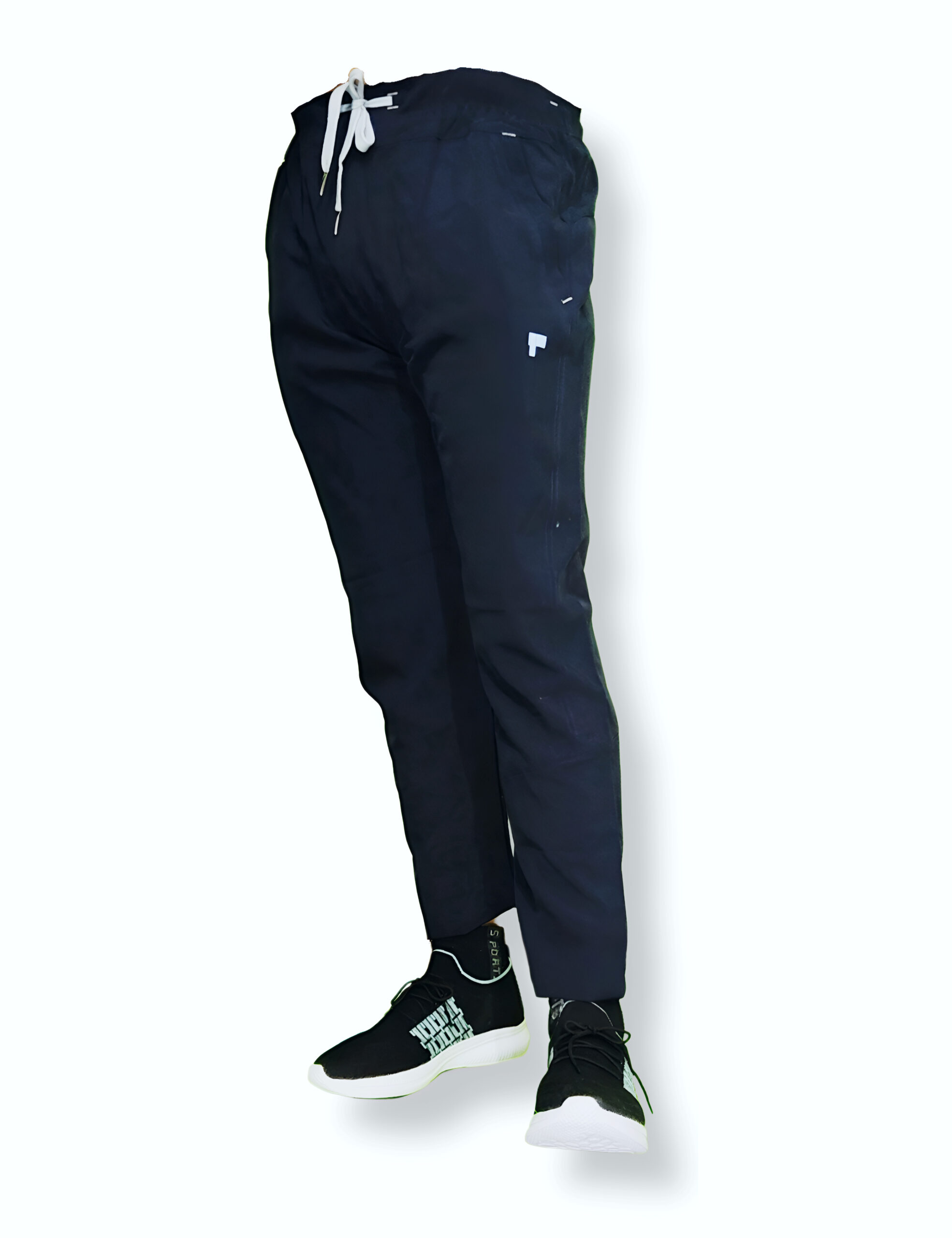 Men's Solid Slim fit Designet Dark Blue Track Pant - Image 3