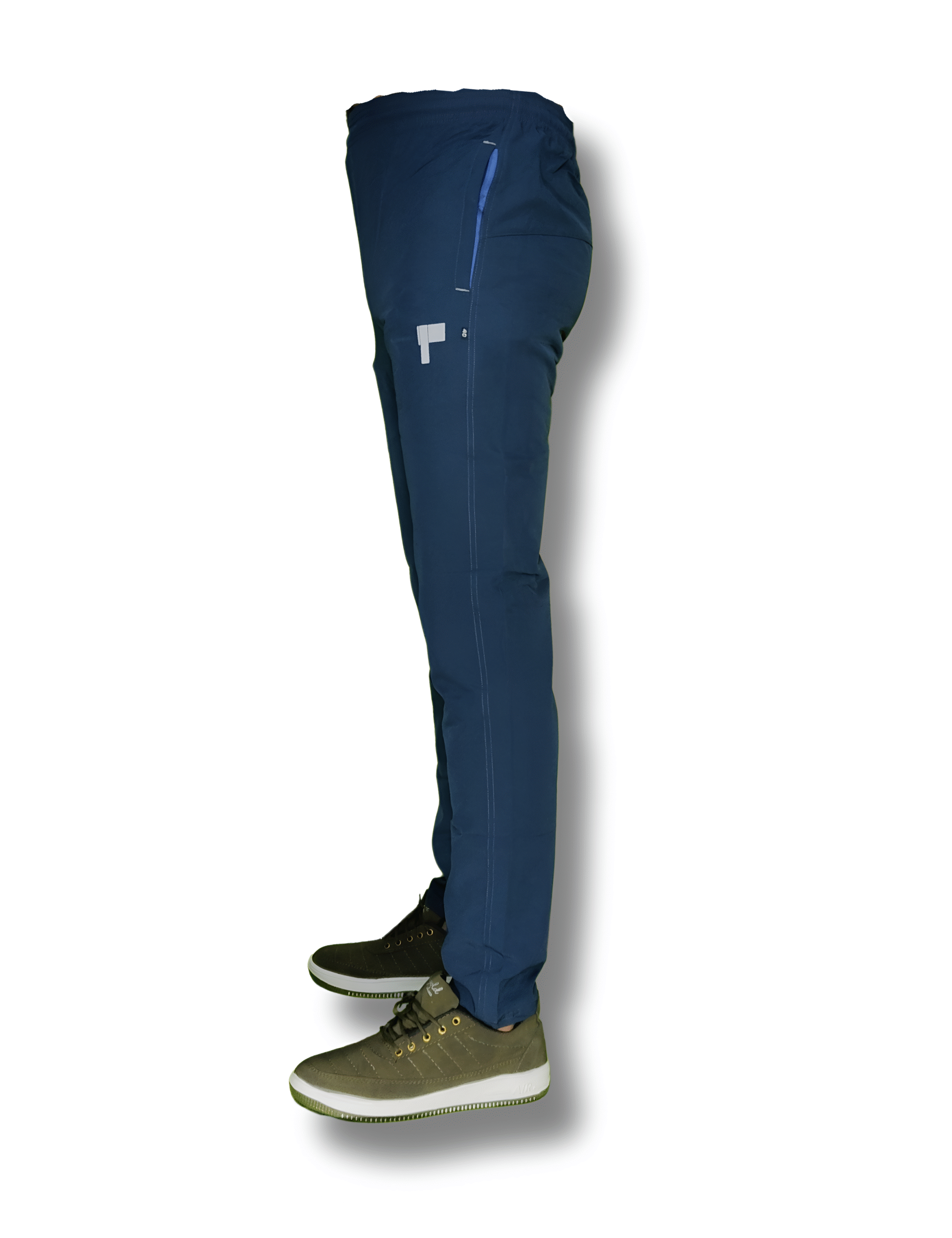 Men's Solid Slim fit Designet Blue Track Pant - Image 2