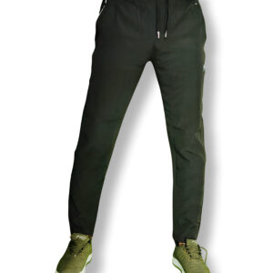 Men's Solid Slim fit Designet Green Track Pant