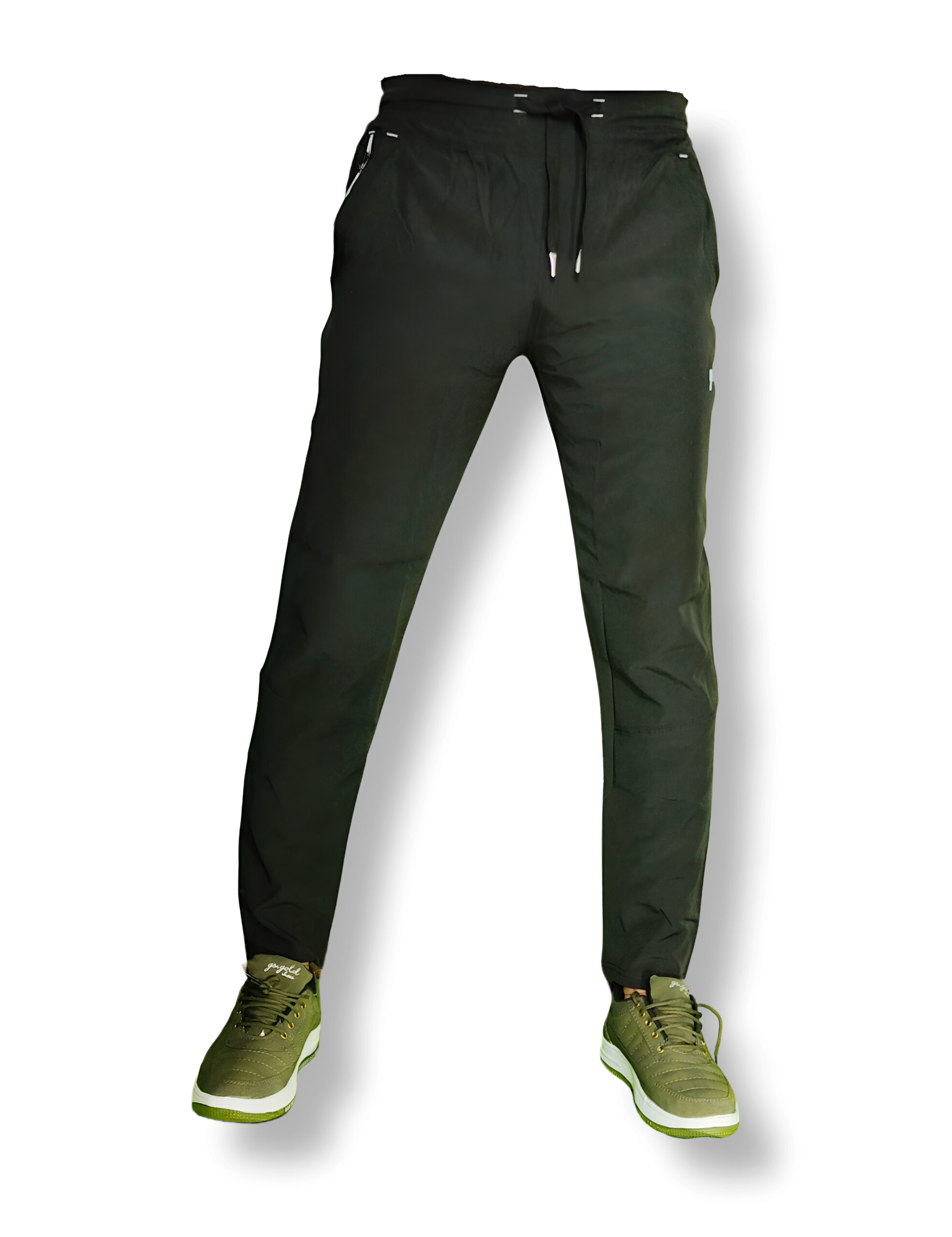 Men’s Solid Slim fit Designet Green Track Pant